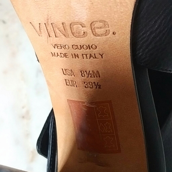 VINCE - black leather block heel Addie sandals - Picture 6 of 8